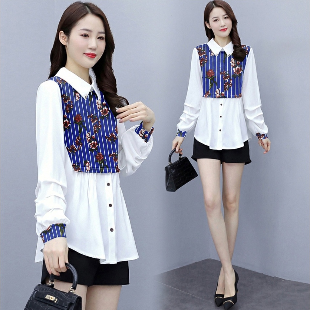 [HNFK] Blouse Shely / Blouse Wanita Murah / Blouse Flow / Atasan Wanita / Blouse Korea / Baju Atasan Blus