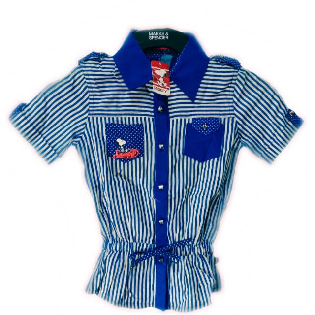 Blouse snoopy biru cantik