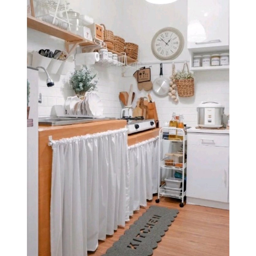 Gorden Kolong Dapur Minimalis Polos Model Poni