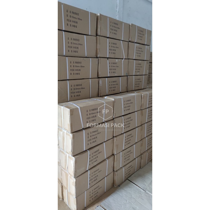 

RB LABEL STICKER THERMAL Termal 100 X 150 mm 4x6" isi 500pcs ukuran A6