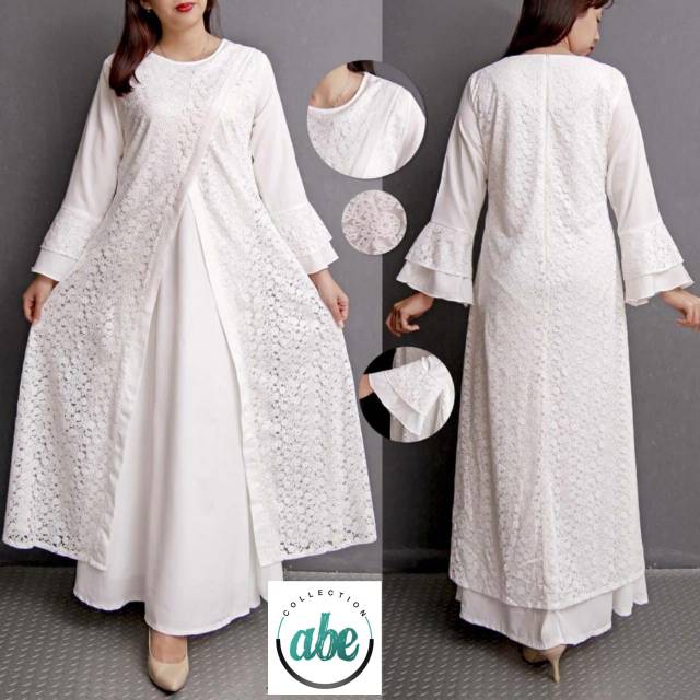 Baju Gamis Putih Lebaran/ Baju muslim