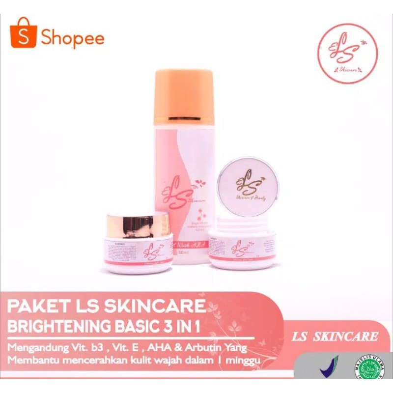 SKIN CARE Cream Pemutih Wajah BPOM  BASIC Beauty Bedak Kecantikan Kosmetik LS