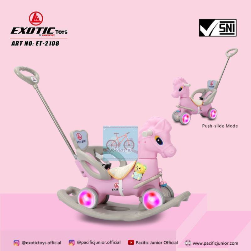 Sepeda Ride On Mainan Anak Kuda Kudaan Ayunan Anak EXOTIC ET-2108 2110 Model Dino Kuda Pony | High Quality