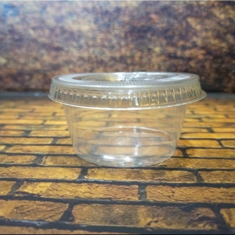 gelas puding Puyo/cup puding bening sip 130ml+lid