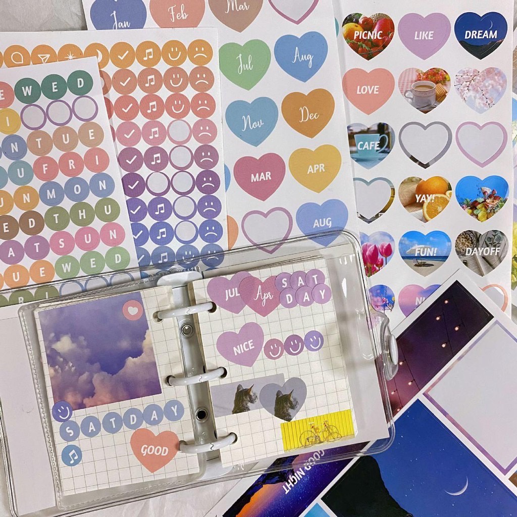 

[Selcyshine] Sticker Jurnaling DIY / Sticker Nama Hari / Sticker Pinteres / Sticker Burjo DIY Diary