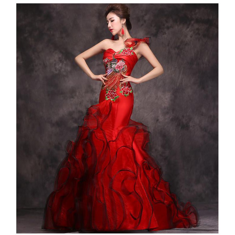 Gaun Pengantin 0900717 Merah Mermaid Wedding Gown Wedding Dress