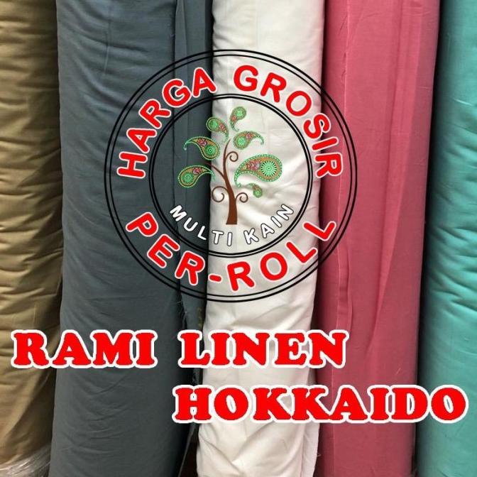 multi kain rami linen hokaido cotton katun roll an per 50 yard