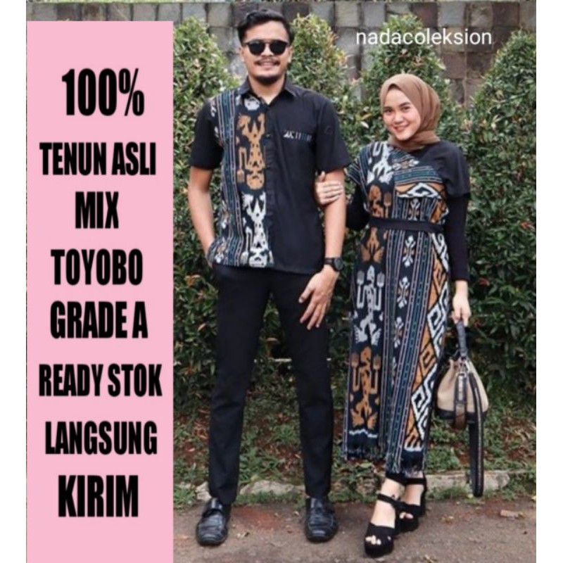 READY STOK couple tenun set - set couple tenun - couple kondangan - dress tenun - dress etnik - tenu