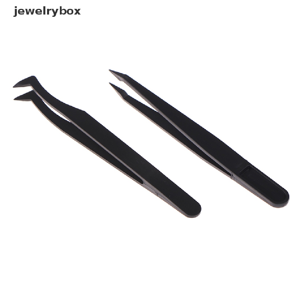 [jewelrybox] Curved Straight Tip Forceps Diamond Paing Pinset Petik Plastik Butik