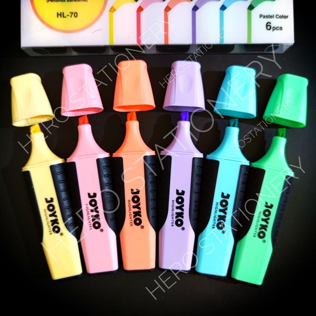 

Joyko highlighter penanda berwarna pastel color HL-70 1 set 6 unit