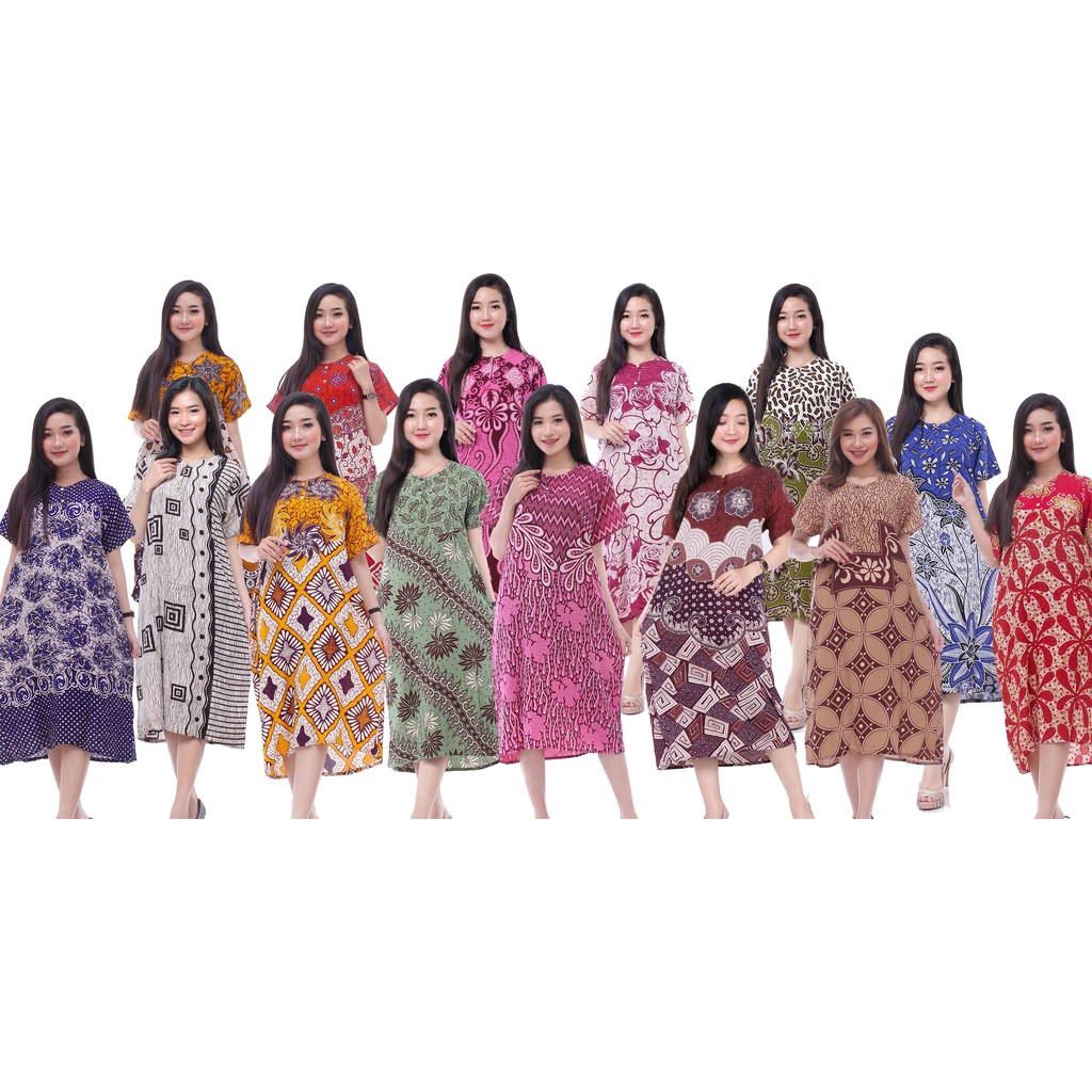 Daster Kencana Ungu Batik - Motif Abstrak - Leher Kancing - Busui - Bumil - Centini Hitput termurah-GROSIR MINIMAL 10PCS