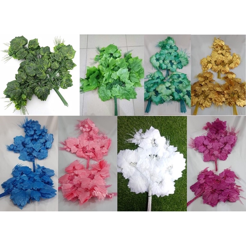 Daun Anggur ukuran besar/ Daun Anggur Plastik / harga per lusin / Daun Artificial Dekorasi /Backdrop