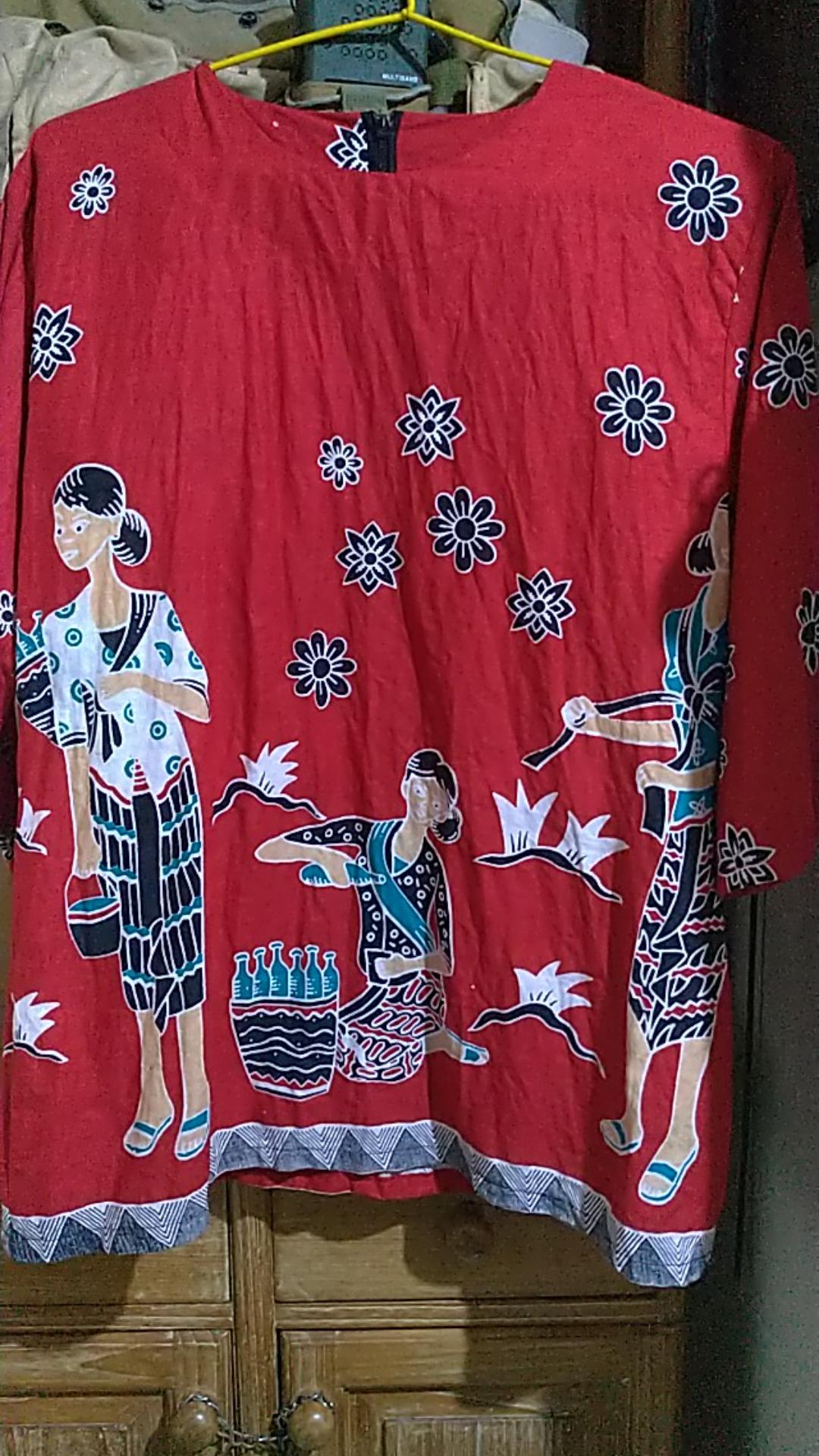 Tunik Jamu Gendong Tunic Batik Warna Cantik Katun Halus Muslim Asli Solo Bagus Seragam Kantor Kerja