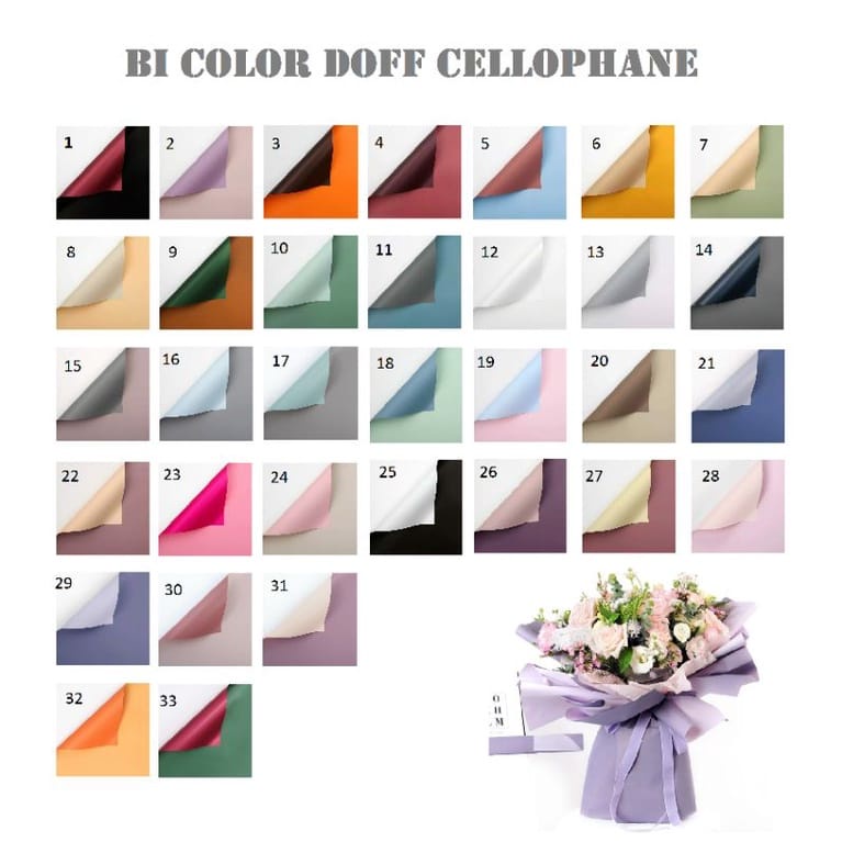 

Flower Wrapping Paper Dua Warna Bi Color Kertas Buket Bunga Florist Cellophane