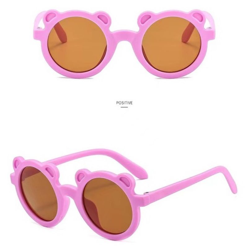 Kacamata Anak Bulat Telinga Unisex Perempuan Laki-laki Children Sunglasses-Ungu