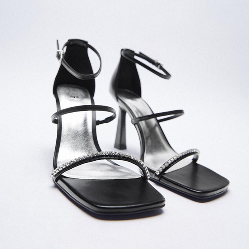 Brand Rhinestones Women Sandals Sexy High Heels Ladies Shoes Fetish Silk Gladiator Summer Stiletto W