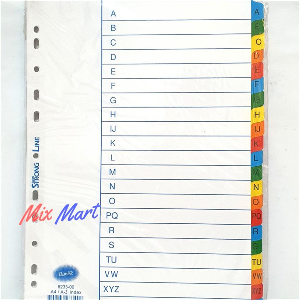 

Divider Bantex A4 6233 A-Z Index 21 pages