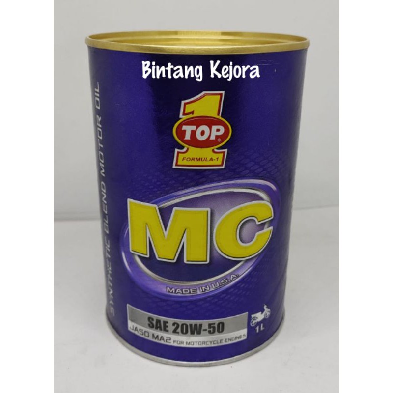 Jual OLI PELUMAS MESIN TOP ONE TOP 1 MC SAE 20 50 1L 1 L 1LITER 1 LITER ...