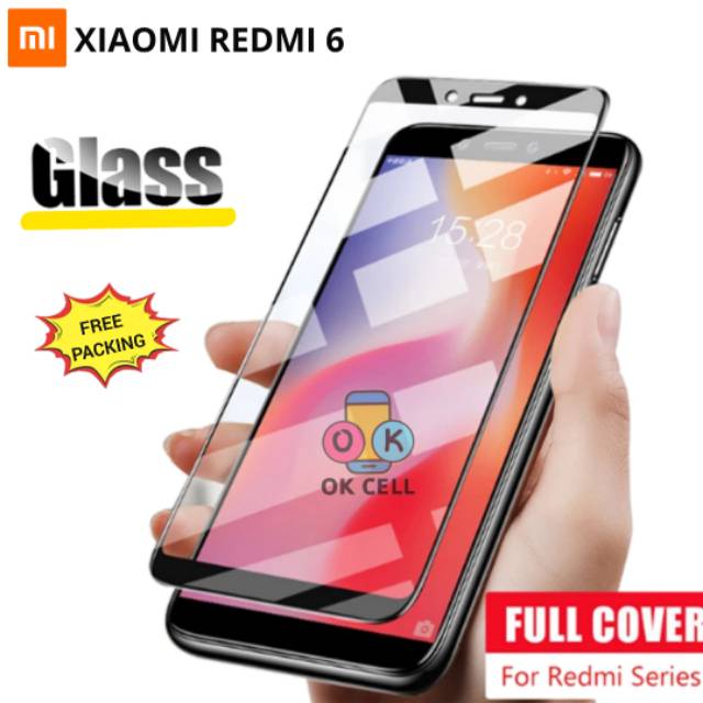 Tampered Glass 9D 5D Full Xiaomi Redmi 6 TG Anti Goress Full Screen Protector Premium