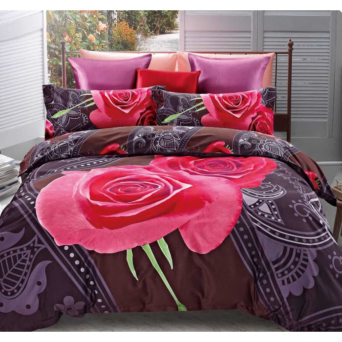 Bedcover Set Sprei LV Katun Jepang 180x200x30 & BC 240x240 LV-8006