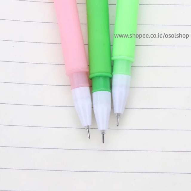 1 Lusin Pulpen Daun / leaf pen gel / bolpen karakter unik lucu murah souvenir