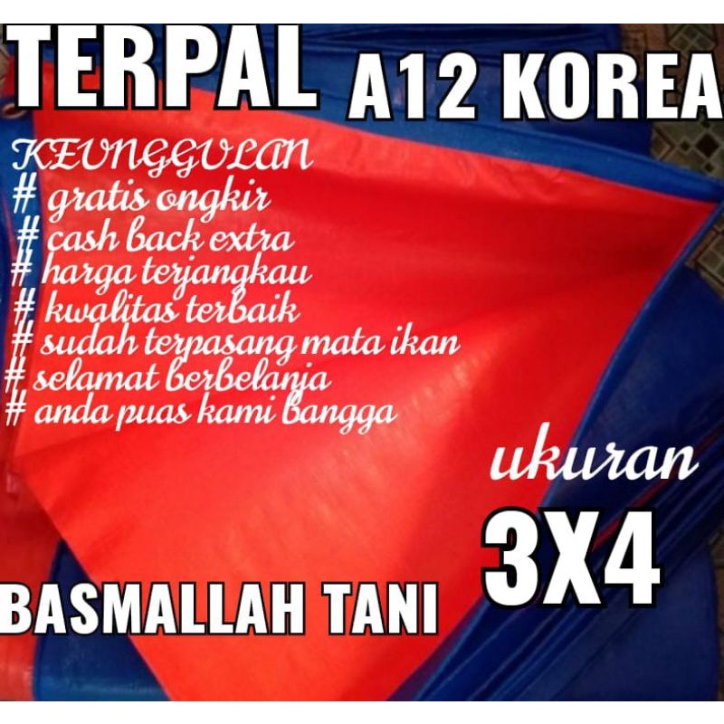 TERPAL PLASTIK A12 UKURAN 3X4 meter merk TRECK