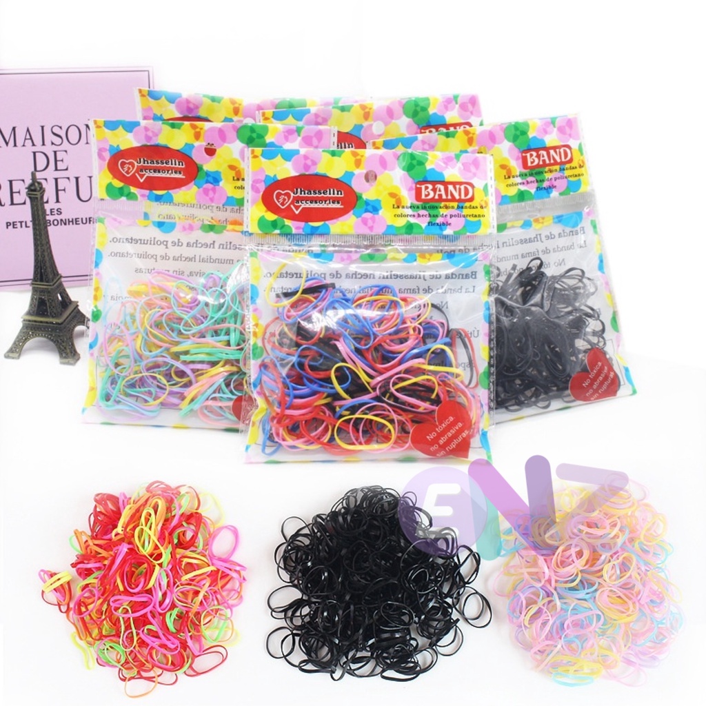 ENZ ® Karet Jepang 100 PCS / Kuncir Rambut Anak Elastis / Ikat Rambut Anak Perempuan / Kuncir Elastis 1115