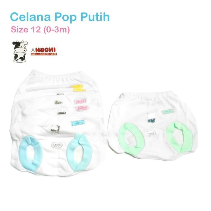 4pcs hachi celana pop putih size 12 , 16/perlengkapan bayi