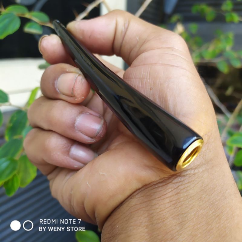 pipa once tanduk kerbau hitam 12cm