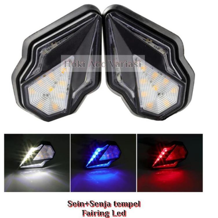 Lampu Sen Sein Tempel Led Running + Senja Motor Cbr 150r R15 V3 Vixion Ninja RR Gsx W99J