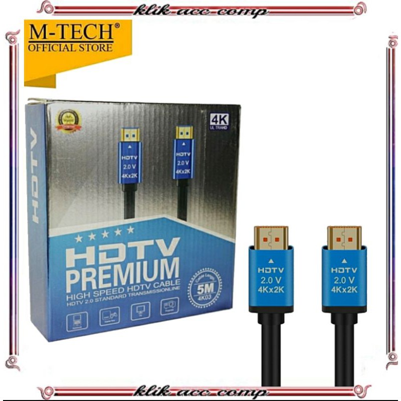 Kabel HDMI HDTV PREMIUM 4K 2.0 5 Meter