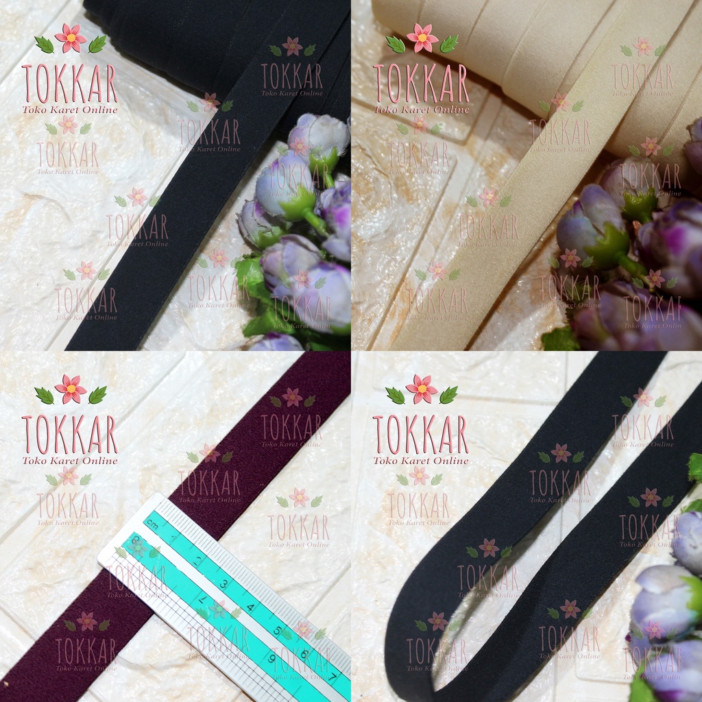 (Per Meter) KRB164 Karet Elastis Karet BH Tali Pundak Lebar 2Cm