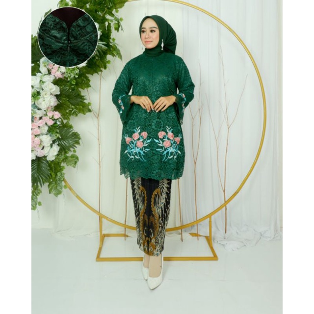 Setelan Kebaya Brokat Bordir Nagita Busui