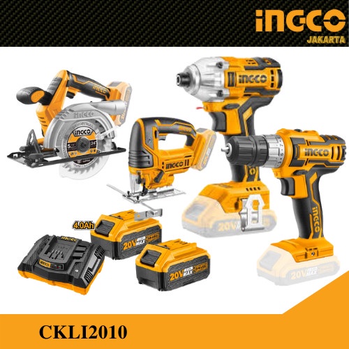 Pack Bor Jigsaw Impact Driver Circular Saw Cordless 20V INGCO CKLI2010