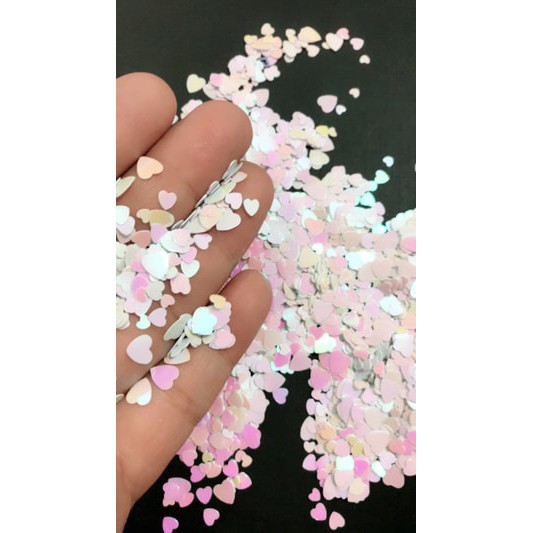 Heart glitter love sprinkle nailart scrapbooking craft clay resin