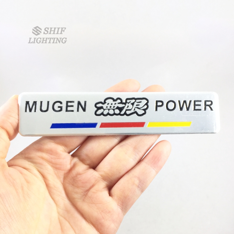 1Pc Stiker Emblem / Badge Logo MUGEN POWER Bahan Aluminum Untuk Mobil Honda