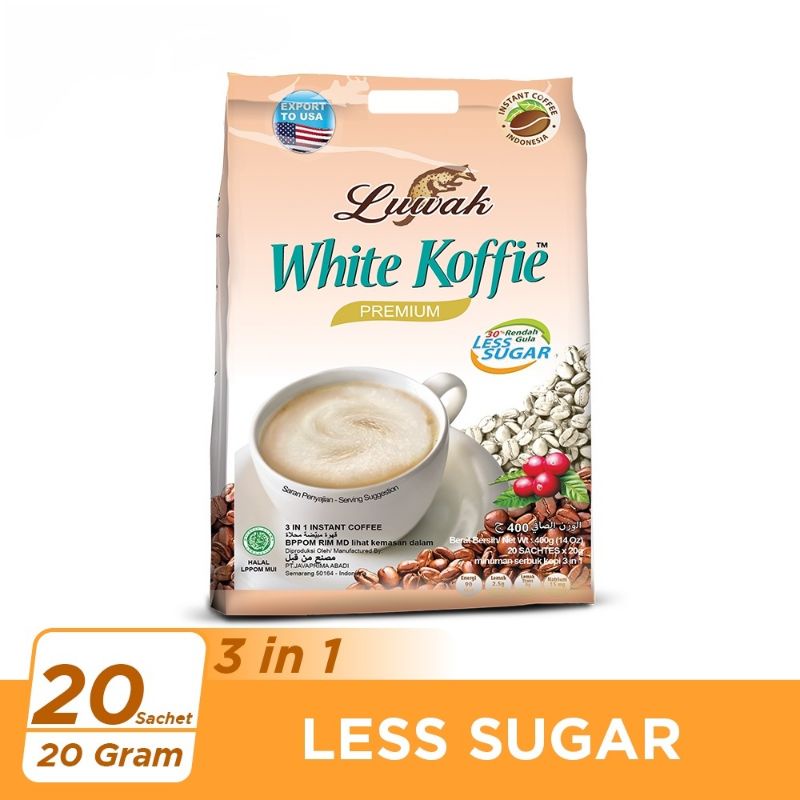 [PROMO] LUWAK WHITE KOFFIE Less Sugar 20gr (20 sachet)