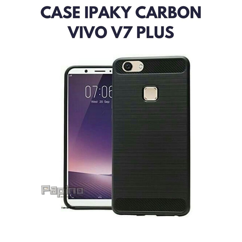 SOFTCASE VIVO V7 PLUS  - SLIM FIT CARBON IPAKY VIVO V7 PLUS CASING HP