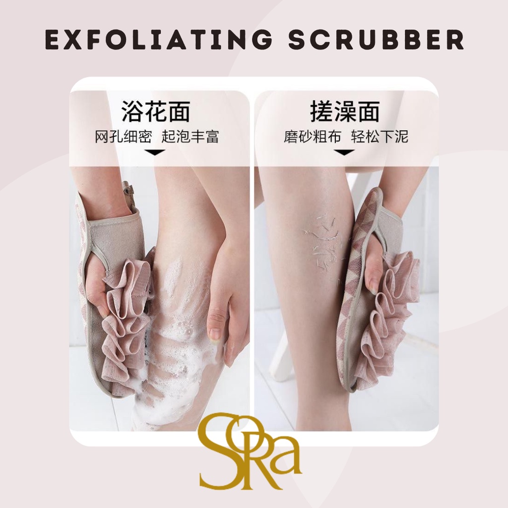 ALAT MANDI PENGHILANG DAKI / SARUNG TANGAN MANDI SCRUBBER EXFOLIATING GOSOK BADAN 2IN1