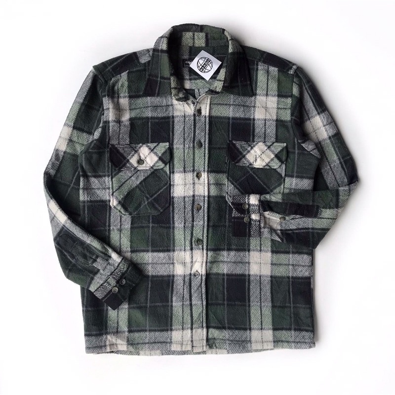 symbiose plaid fleece shirt