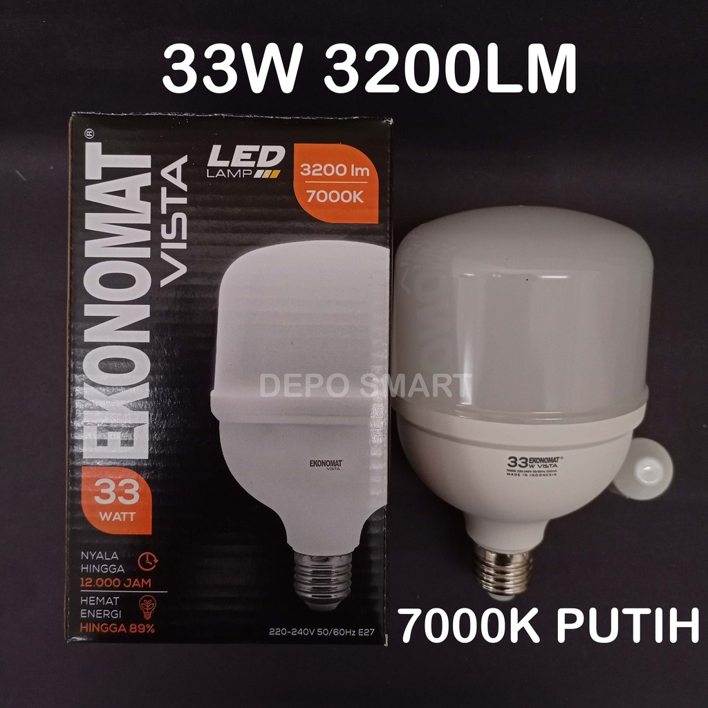 LAMPU LED EKONOMAT VISTA 33W 3200LM 7000K PUTIH / MURAH HEMAT