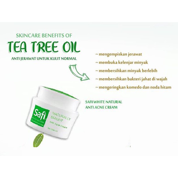 Safi White Natural Oil Control &amp; Anti Acne Tea Tree Oil 45g