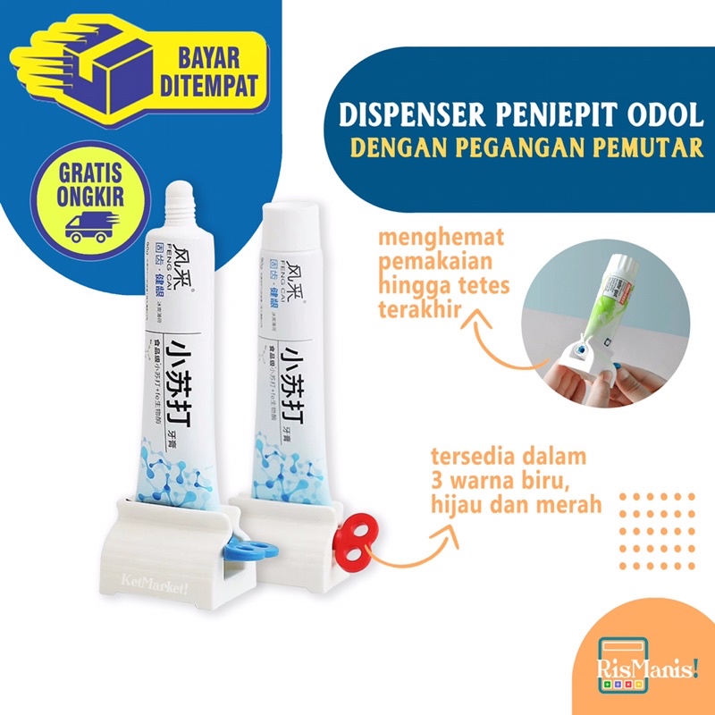 ROLLING TOOTHPASTE DISPENSER Alat Penjepit Pasta Gigi Krim Malam Obat Kemasan Tube Odol Holder Putar