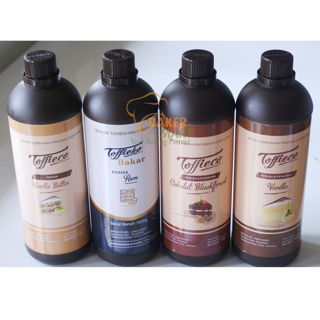 

Toffieco Pasta dan Pewarna / Rum / Essence / Perisa 1 Liter