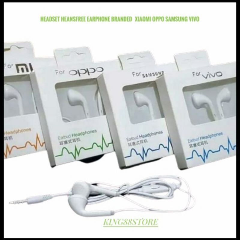 HEADSET HEANSFREE EARPHONE BRANDED MURAH BERKUALITAS