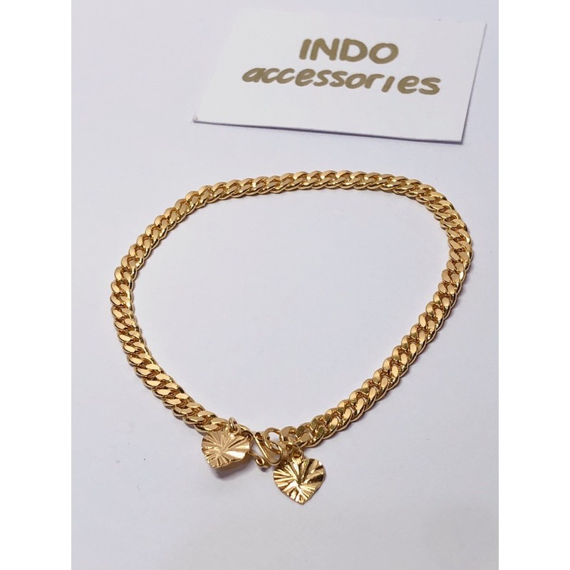 Gelang Emas 5gr Dewasa/Remaja Rantai Gepeng Tebal - Gold Bracelet