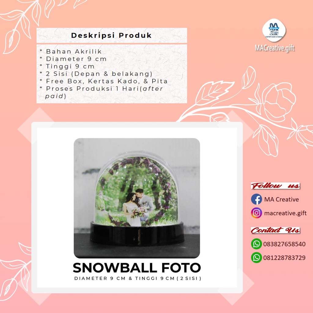 Custom Snowball Foto untuk Kado & Hadiah