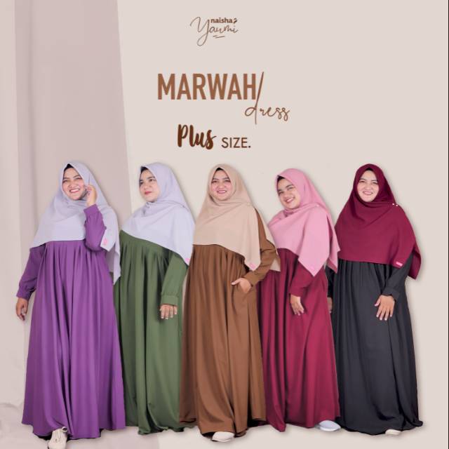 MARWAH DRESS PLUS 2XL / GAMIS JUMBO SYAR'I