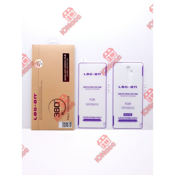 ANTI GORES JELLY HYDROGEL OPPO RENO 2 - 2F FULL -DEPAN - BELAKANG SCREEN GUARD PROTECTOR LOGON