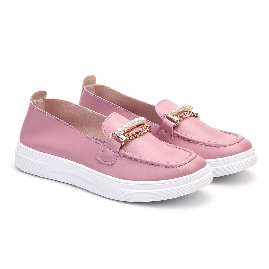 Flat Shoes High New Sepatu Import Wanita Baru Sepatu Model Flat Hiasan Mutiara BG400